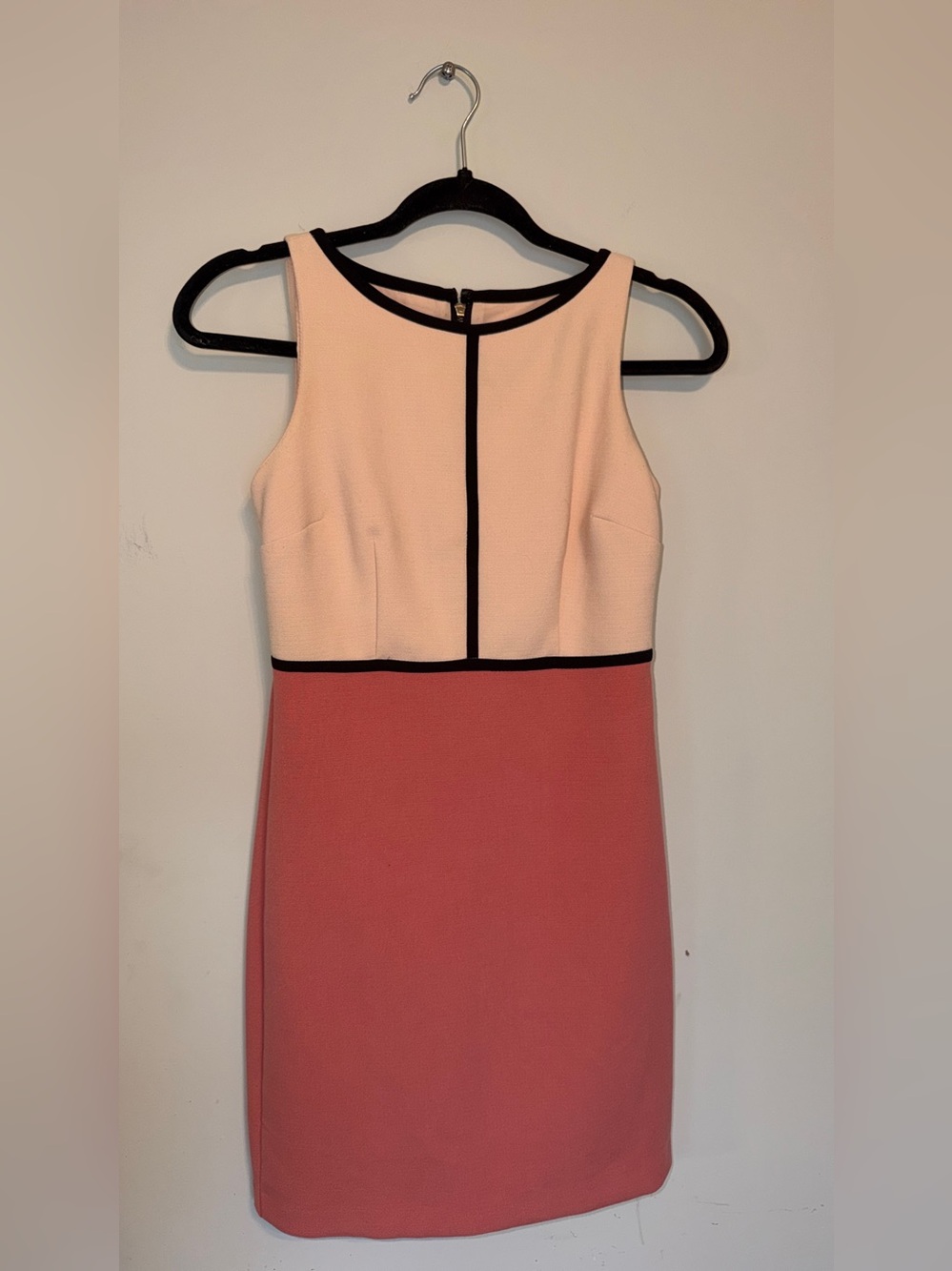LOFT Petite Colorblock Sheath Dress in Peach and Rose